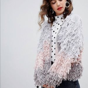 Fringe Colorblock Cardigan